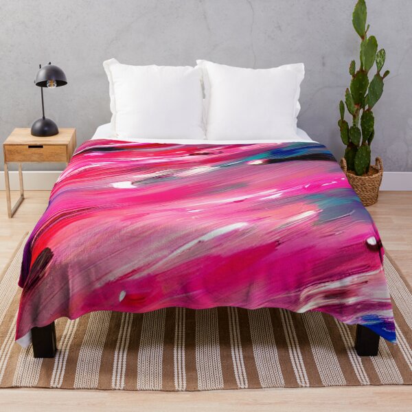 Item preview, thick dense paint pattern knife art - pink blue paint pattern #14 designed and sold by supeart.