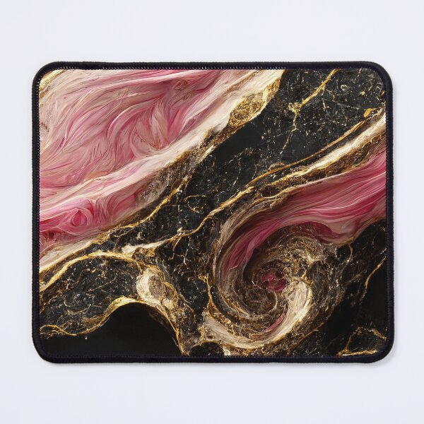 Item preview, Rose gold swirl black universe marble pattern designed and sold by ReneMagritteArt.
