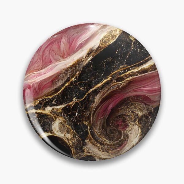 Item preview, Rose gold swirl black universe marble pattern designed and sold by ReneMagritteArt.