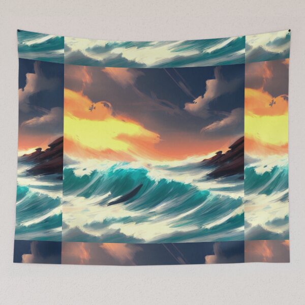 Item preview, Ocean Waves Painting Series - Painting 1 - Throw Pillows and Prints.  designed and sold by ScatterHub.