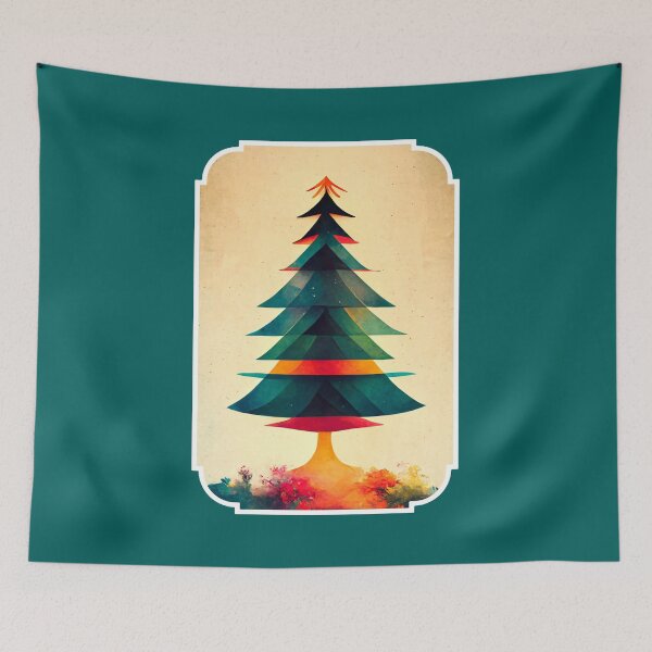 Item preview, Joyful Surrealistic Geometric Art Christmas Tree  designed and sold by TMBTM.