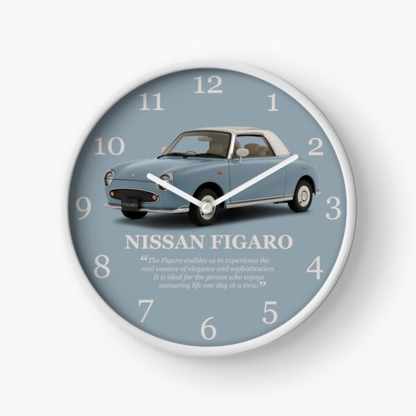 Item preview, Lapis Grey Nissan Figaro Clock - Design 20 designed and sold by thefigarostore.