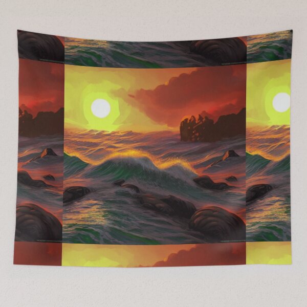 Item preview, Ocean Waves Painting Series - Painting 2 - Throw Pillows and Prints.  designed and sold by ScatterHub.