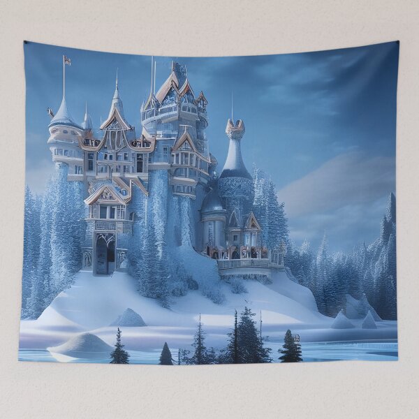 Item preview, Fantasy princess castle in the middle of a frozen lake designed and sold by sadconfusedmoon.