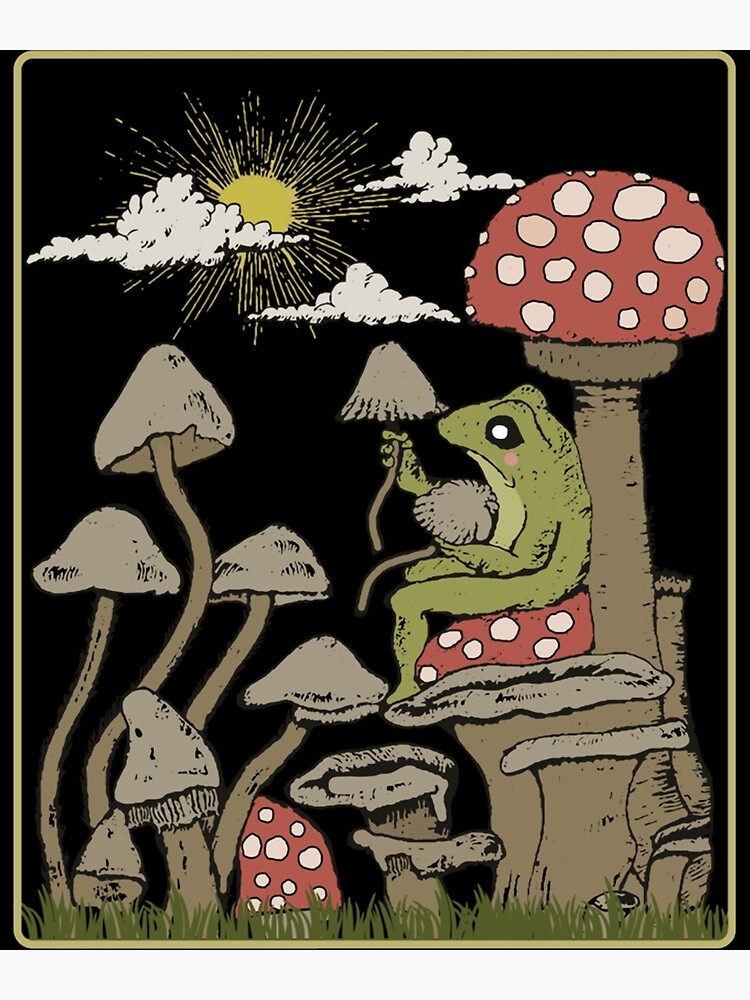 Goblincore Aesthetic Mushroom Picker Frog Lover Sticker