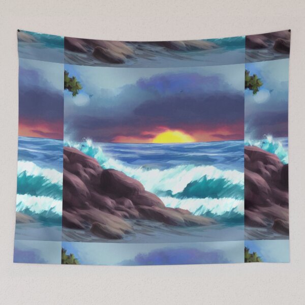 Item preview, Ocean Waves Painting Series - Painting 4 - Throw Pillows and Prints.  designed and sold by ScatterHub.