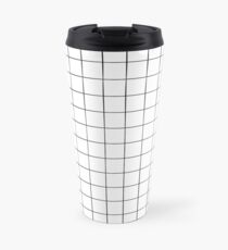 White Grid Travel Mug