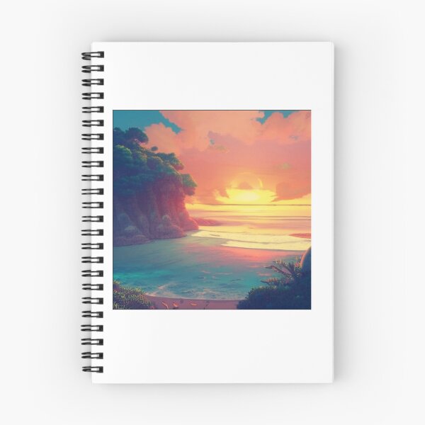 Item preview, Beautiful illustrated beach sunset designed and sold by Chillvibes90.