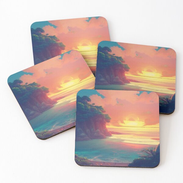 Item preview, Beautiful illustrated beach sunset designed and sold by Chillvibes90.