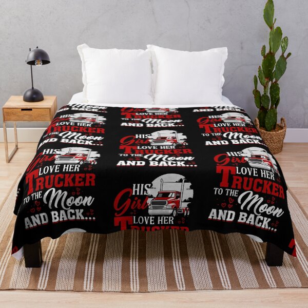 Item preview, His girl love her trucker to the moon and back designed and sold by FanityPrints.