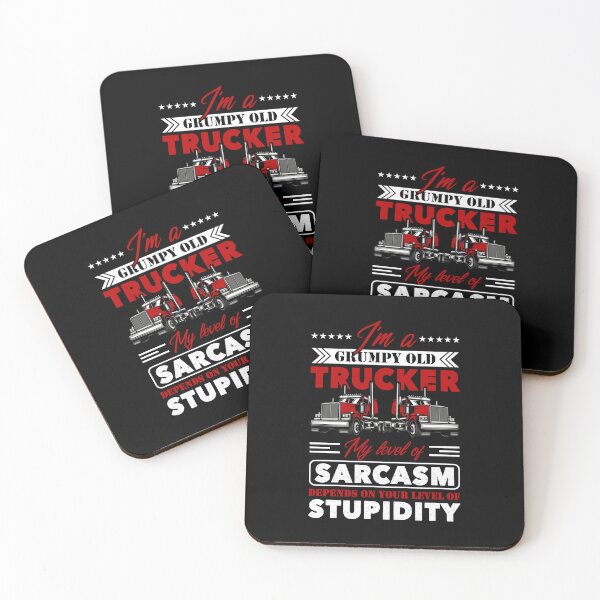 Item preview, I am a grumpy old trucker my level of sarcasm depends on your level of stupidity designed and sold by FanityPrints.