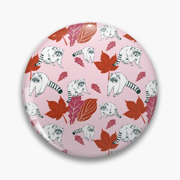Item preview, Raccoon on an Autumn woodland walk in pink  designed and sold by Superdoodledo.