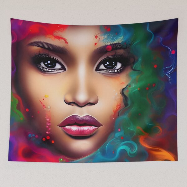 Item preview, Beautiful ebony woman colorful abstract designed and sold by Stratomi.