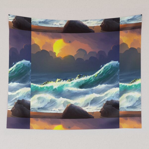 Item preview, Ocean Waves Painting Series - Painting 6 -Throw Pillows and Prints.  designed and sold by ScatterHub.