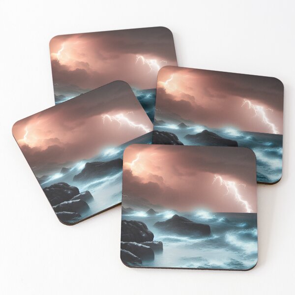 Item preview, Thunderstorm on rocky beach designed and sold by sadconfusedmoon.