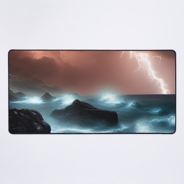 Item preview, Thunderstorm on rocky beach designed and sold by sadconfusedmoon.