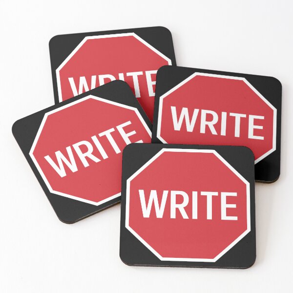 Item preview, Red and White Write Stop Sign for Authors designed and sold by Suzanne Uchytil.