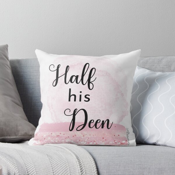 Item preview, HALF HIS DEEN (PINK); COUPLE GIFTS; ANNIVERSARY ARTWORK; COOL RETRO ARABIC ARTWORK; SWEET WORDS FOR BETTER HALF designed and sold by SKBillustrations.