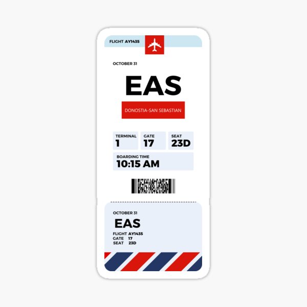 Vista previa del artículo con la obra «Donostia-San Sebastian boarding pass», diseñado y vendido por WordsMaps.