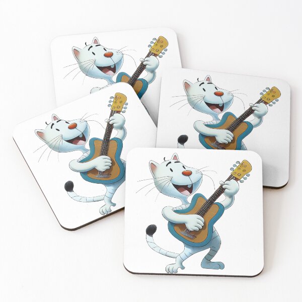 Item preview, Cat playing guitar an singing - funny illustration for cat lovers designed and sold by KOTOdesign.