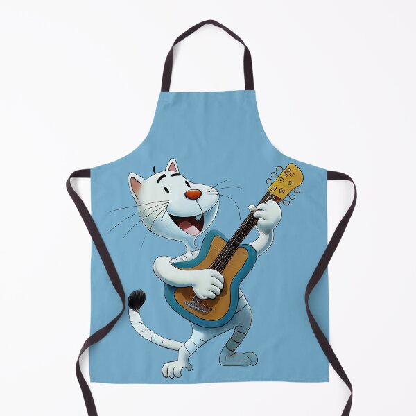 Item preview, Cat playing guitar an singing - funny illustration for cat lovers designed and sold by KOTOdesign.
