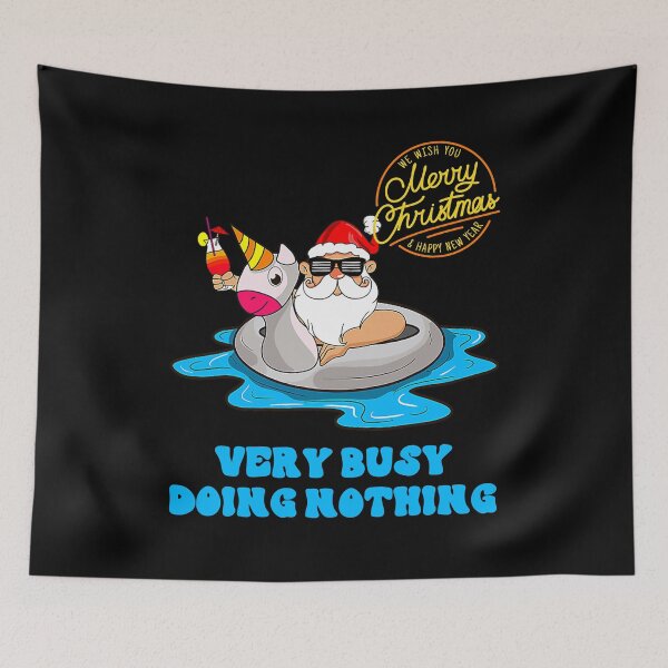 Item preview, Very Busy Doing Nothing Merry Christmas Design Santa Relaxing Floatie designed and sold by RockBeeDesigns.