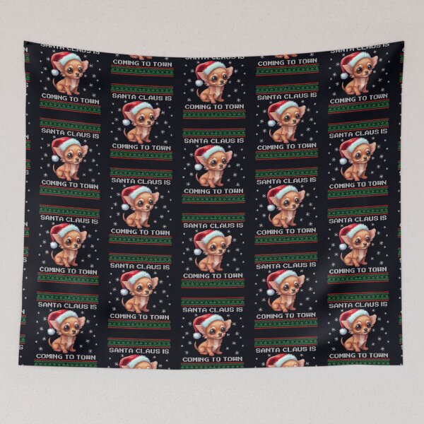 Item preview, Chiweenie Santa Is Coming To Town Fun Xmas Ugly Christmas designed and sold by madtoyman.