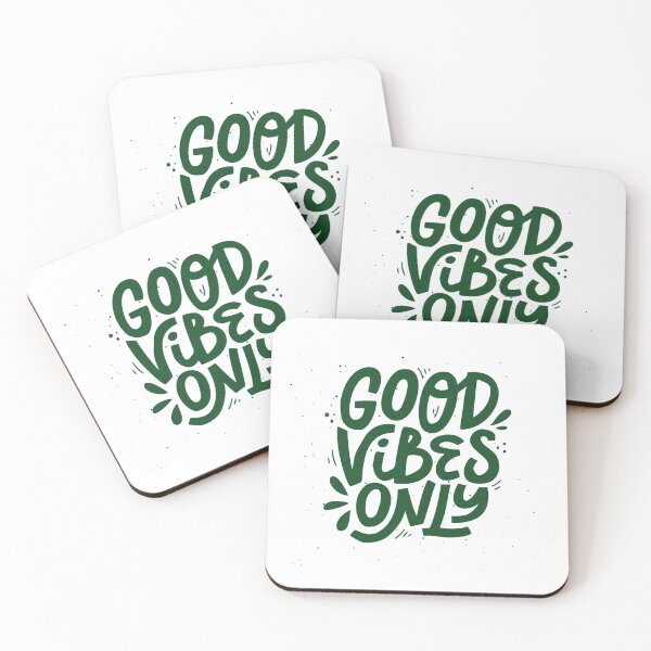 Item preview, Hand Drawn Fresh Green Color 'Good Vibes Only' Illustration designed and sold by deepakrode7.