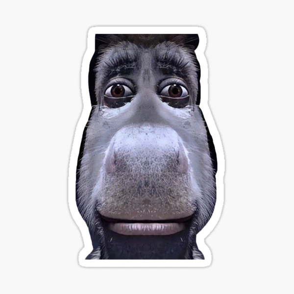 shrek donkey meme Sticker for Sale by potatojuic3