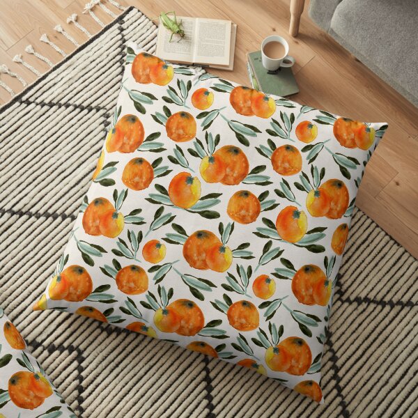 Sonnige Orange Bodenkissen