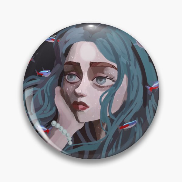 Item preview, Mermaid with Neon fish around her artwork  designed and sold by Yarafantasyart.