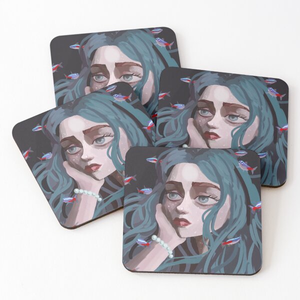 Item preview, Mermaid with Neon fish around her artwork  designed and sold by Yarafantasyart.