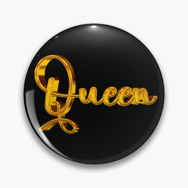 Item preview, The Word Queen in Shiny Gold Script Typography 1 designed and sold by Cawaiico.