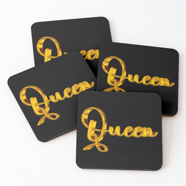 Item preview, The Word Queen in Shiny Gold Script Typography 1 designed and sold by Cawaiico.