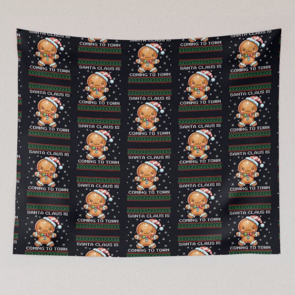 Item preview, Gingerbread Santa Is Coming To Town Fun Xmas Ugly Christmas designed and sold by madtoyman.
