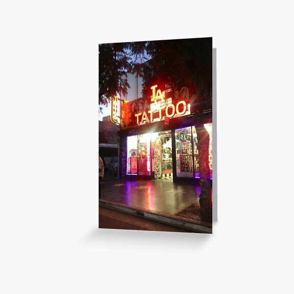 Hollywood Tattoo Shop Greeting Card