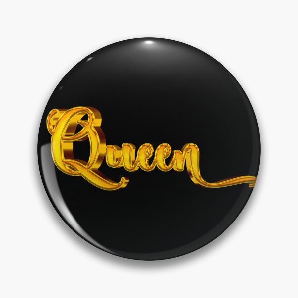 Item preview, The Word Queen in Shiny Gold Script Typography 2 designed and sold by Cawaiico.