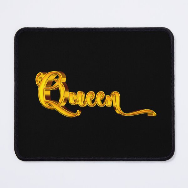 Item preview, The Word Queen in Shiny Gold Script Typography 2 designed and sold by Cawaiico.