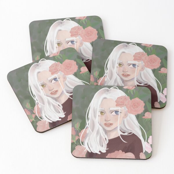 Item preview, Cute girl with white hair sounds by roses digital artwork  designed and sold by Yarafantasyart.