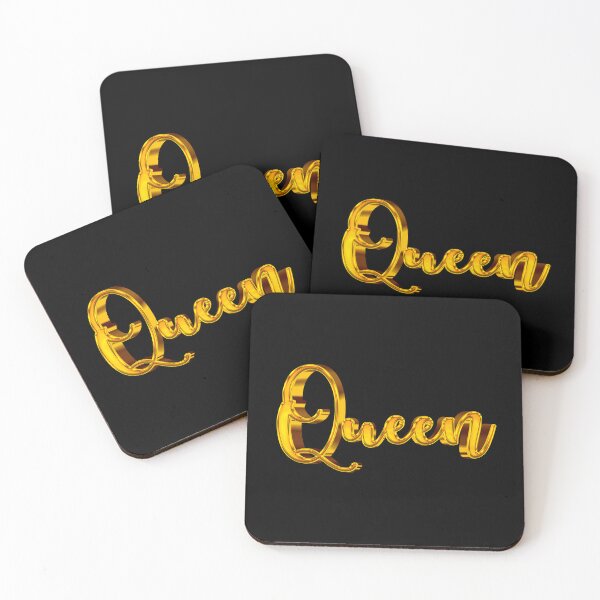 Item preview, The Word Queen in Shiny Gold Script Typography 3 designed and sold by Cawaiico.