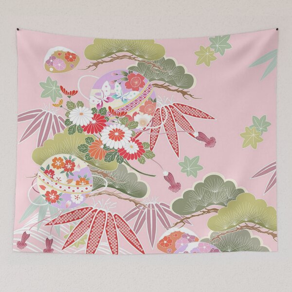 Item preview, Pink Traditional Japanese Kimono Yukata Pattern designed and sold by PatternMama.