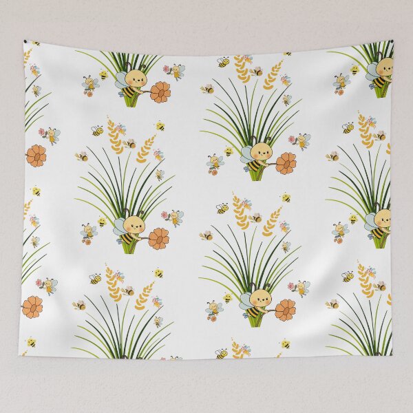 Item preview, Cute Bee Enjoying With Flowers designed and sold by Javedempire.