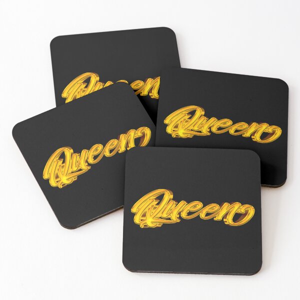 Item preview, The Word Queen in Shiny Gold Script Typography 4 designed and sold by Cawaiico.
