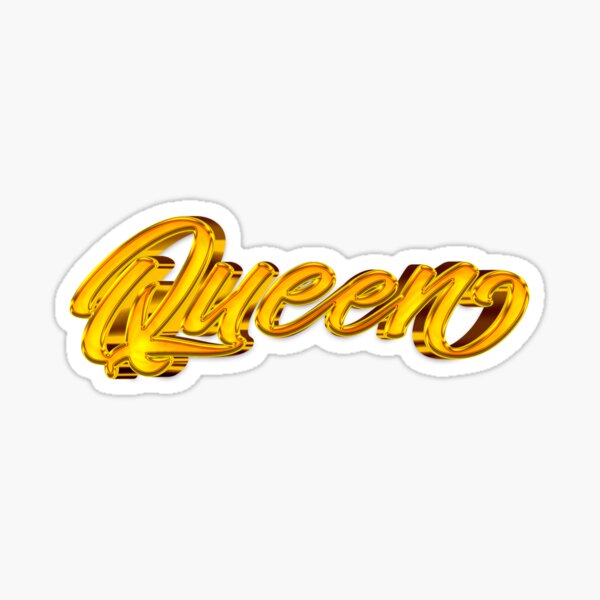 the-word-queen-in-shiny-gold-script-typography-4-sticker-for-sale-by