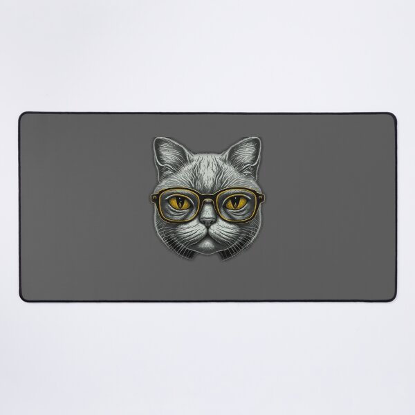 Item preview, Gray cat with glasses designed and sold by pypelcoco.