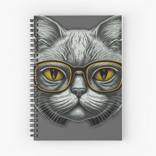 Item preview, Gray cat with glasses  designed and sold by pypelcoco.