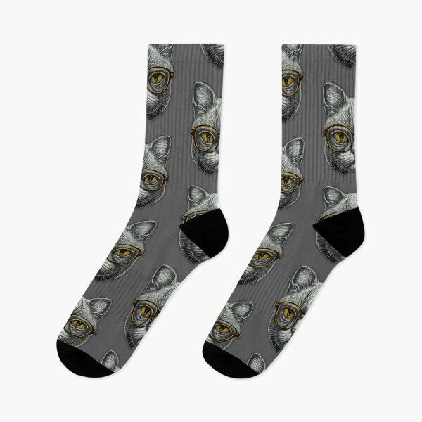 Item preview, Gray cat with glasses designed and sold by pypelcoco.