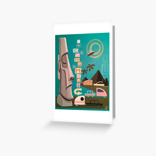 Camp Moai Greeting Card