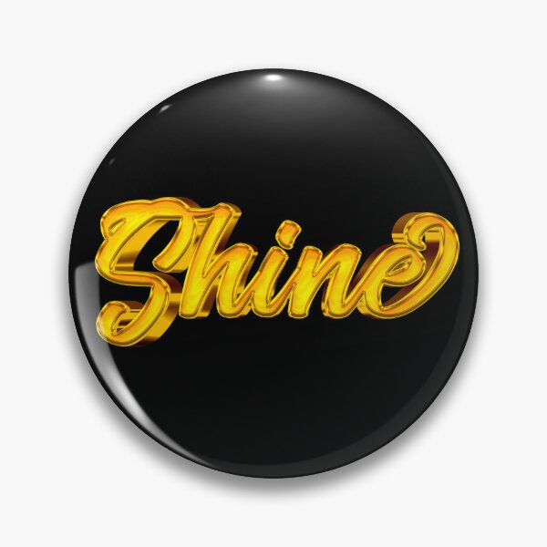 Item preview, The Word Shine in Glossy Gold Script Typography designed and sold by Cawaiico.