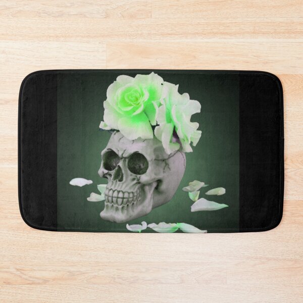 Item preview, Bones And Botany Green Skull designed and sold by TjsDesignsnMore.